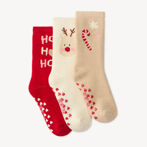 Lot de 3 chaussettes hautes bébé fille antidérapantes 