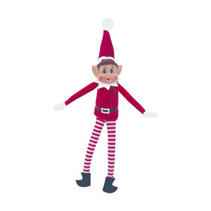 Lutin farceur de Noël 30cm Garçon rouge/rayé 
