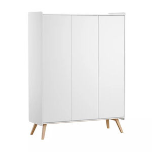 Armoire à 3 portes Vintage blanc/chêne 