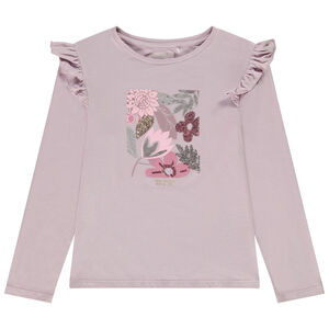 T-shirt manches longues en jersey print sequins pour fille 