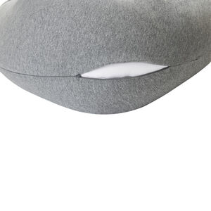 Coussin d'allaitement Basic 160 cm avec housse gris chiné 