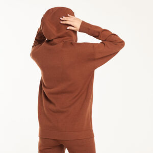 Sweat à capuche de grossesse en tricot broderie cœur 