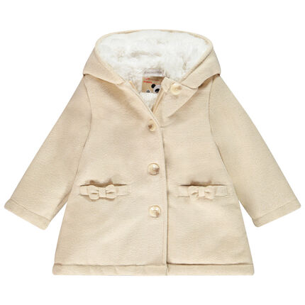 Manteau En Drap De Laine Double Sherpa Beige Pour Bebe Fille Orchestra Fr