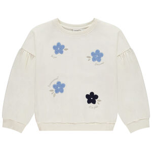 Sweat oversize à fleurs en bouclettes fille 