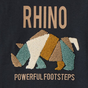 T-shirt manches longues uni à motif brodé effet bouclette pour garçon  