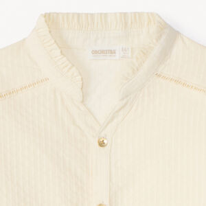 Blouse unie en toile armurée fille 
