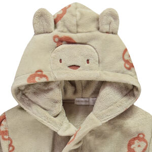 Robe de chambre en sherpa imprimé singes pour garçon 