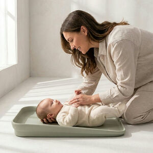Matelas à langer compact en Mousse-PURE certifiée Beige délavé 
