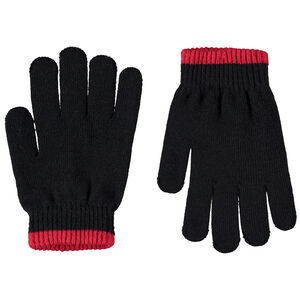 Gants en tricot uni à base contrastée pour garçon 