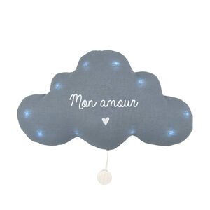 Veilleuse musicale nuage "Mon amour" - Bleu 