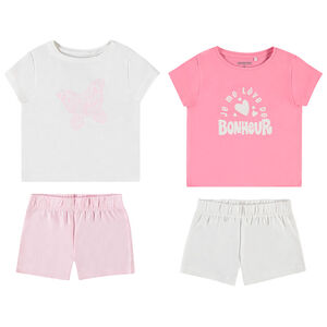 Lot de 2 pyjamas 2 pièces t-shirt + short fantaisie pour fille  