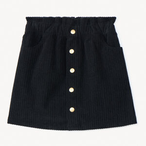 Jupe en velours côtelé avec boutons décoratifs pour fille 