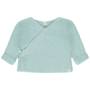 Gilet cache effet cœur uni en tricot pour bébé  