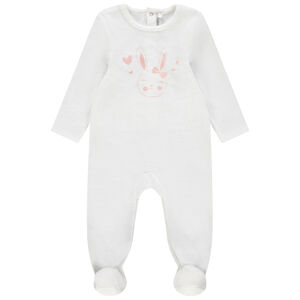 Dors-bien en velours print lapin et coeurs pour bébé fille 