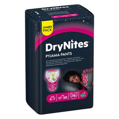 Sous-vêtement de nuit absorbant DryNites x16 - Fille 4-7 ans , Huggies