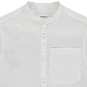 Chemise manches courtes uni à col mao pour garçon 