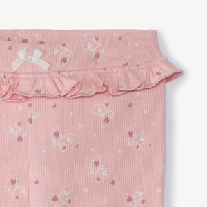 Caleçon long côtelé à imprimé fantaisie pour bébé fille 