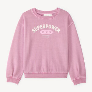 Sweat oversize fille rose délavé  