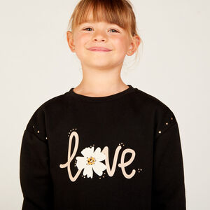 Robe sweat manches longues à strass fille 