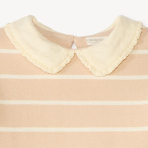Pull fille style marinière avec col Claudine 