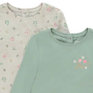 Lot de 2 t-shirts manches longues fantaisie pour bébé fille 