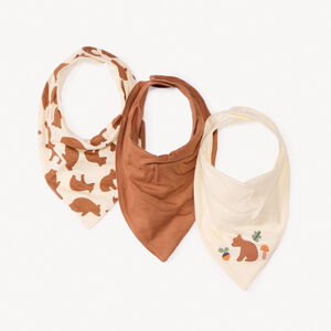 Lot de 3 bavoirs bandanas motifs oursons pour bébé garçon 