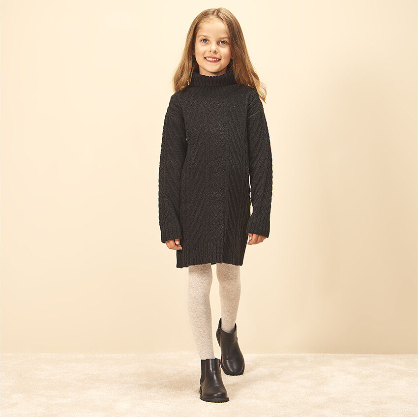 Robe pull en tricot chenille et col roule pour fille Orchestra
