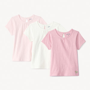 Lot de 3 t-shirts manches courtes unis pour bébé fille 