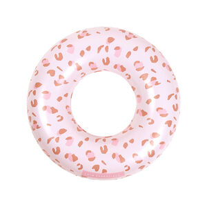 Bouée gonflable vieux rose imprimé léopard  