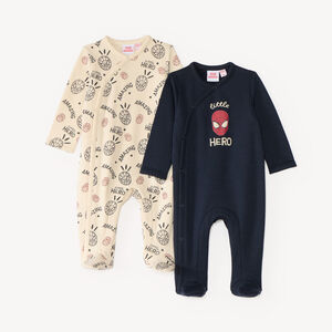 Lot 2 dors-bien bébé garçon en sherpa motif Spider-Man Marvel (Finitions différentes selon l'âge) 