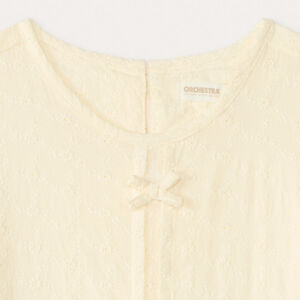 Tunique manches courtes en broderie anglaise pour fille 