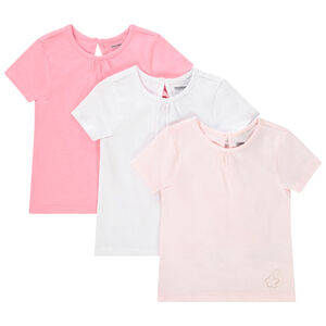 Lot de 3 t-shirts manches courtes unis pour bébé fille 