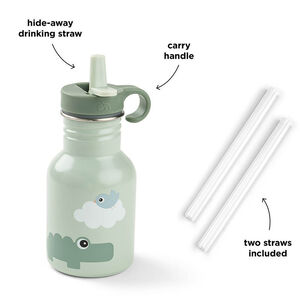 Gourde inox avec paille Playground Vert 350ML 