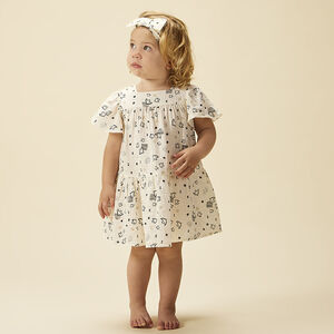 Bandeau à nœud imprimé fantaisie pour bébé fille 
