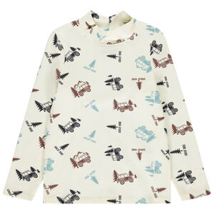 Sous-pull imprimé pick-up fantaisie + col cheminé pour garçon 