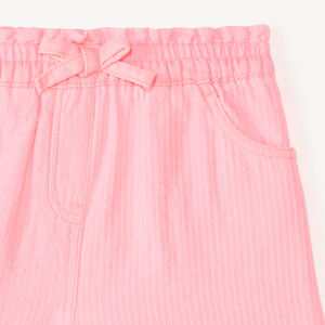 Short en toile coloris uni pour bébé fille 