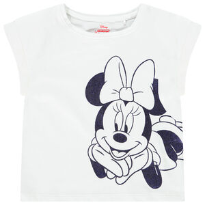 T-shirt forme boîte manches courtes print Minnie Disney pour fille 