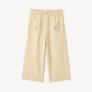 Pantalon large avec broderie fleurs pour bébé fille 