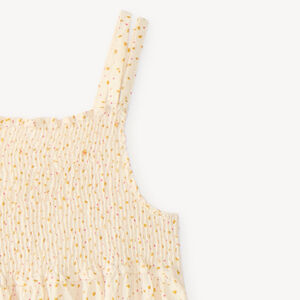Robe longue smockée à bretelles imprimé fleurs pour fille 