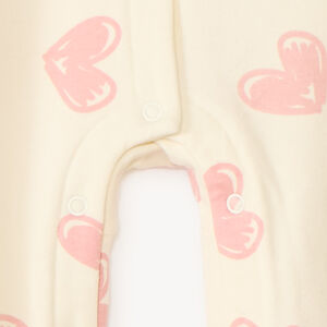 Set de naissance 3 pièces avec dors-bien motif cœurs 