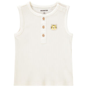 Débardeur effet velours côtelé avec tigre brodé pour bébé garçon 