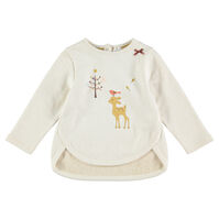 Sweat en molleton c&ocirc;tel&eacute; m&eacute;lang&eacute; de fil brillant avec print faon 