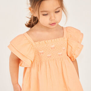 Tunique smockée à volants pour bébé fille  