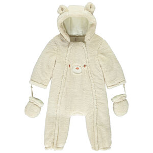 Combi-pilote ourson en sherpa pour bébé avec finitions différentes selon l'âge 