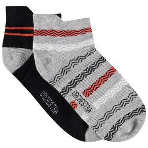 Lot de 2 paires de chaussettes assorties avec rayures graphiques 