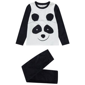 Pyjama panda bicolore en velours 
