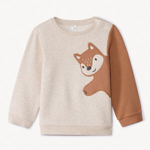 Sweat molleton avec patch renard pour bébé garçon  