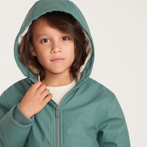 Parka gomme garçon à capuche et doublure micropolaire 