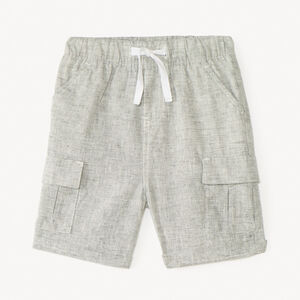 Bermuda style cargo uni en toile pour bébé garçon 