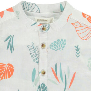 Chemise manches courtes col mao et imprimé fantaisie pour garçon 